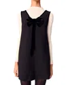 Maje Bow-embellished Mini Dress In Black