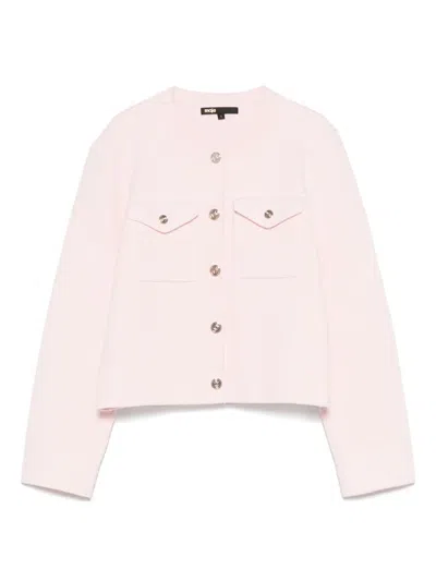 Maje Tweed Cardigan In Pink