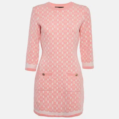 Pre-owned Maje Pink Jacquard Knit Roadina Dress M