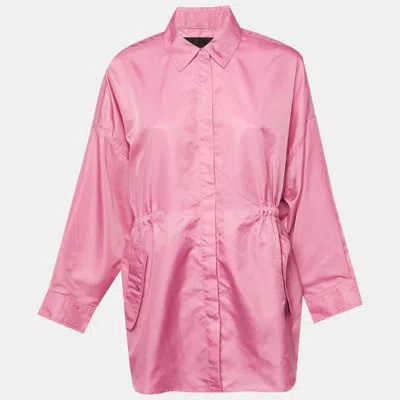 Maje Pink Nylon Oversized Windbreaker Shirt