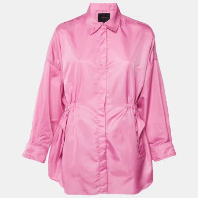 Pre-owned Maje Pink Nylon Oversized Windbreaker Shirt Xs