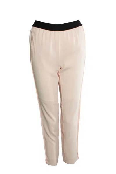 Maje , Pink Praline Pantalon With Black Waist Belt