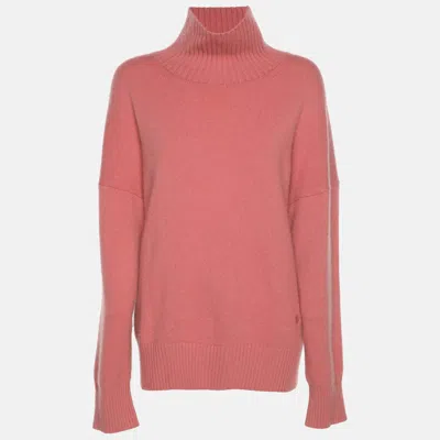 Maje Pink Rib Knit Turtleneck Sweater