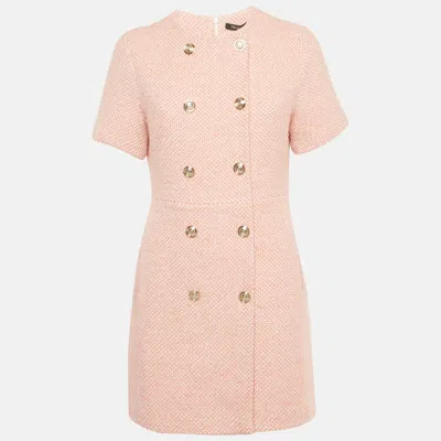 Pre-owned Maje Pink Tweed Rirosila Mini Dress M