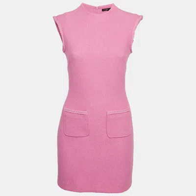 Maje Pink Tweed Sleeveless Mini Dress