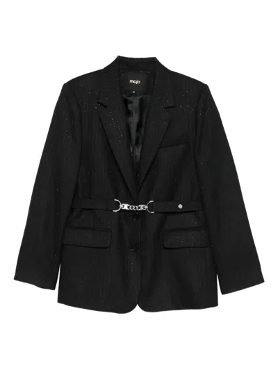 Maje Blazer Mit Nadelstreifen In Black