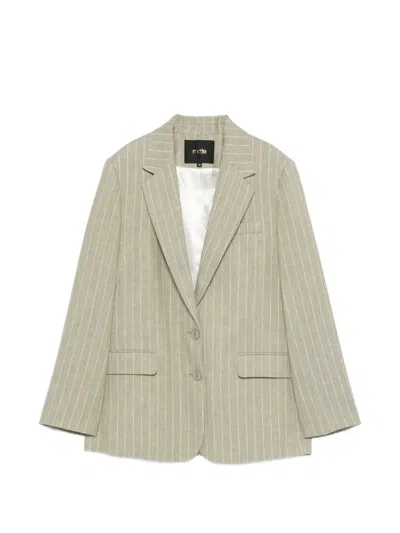 Maje Pinstripe-pattern Blazer In Green