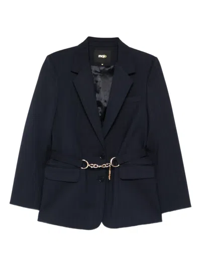 Maje Pinstripe Single-breasted Blazer In Blue