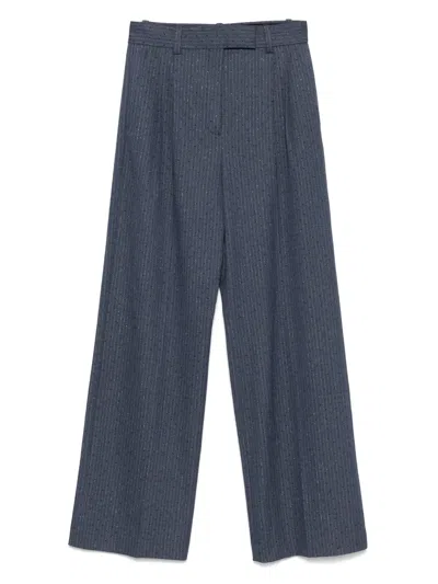 Maje Pinstriped Tailored Trousers In Blue