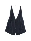 Maje Pinstripe-pattern Halter-neck Top In Blue