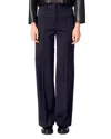 Maje Suit Trousers With Pintucks In Navy