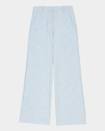 Maje Pipa Wide-leg Suit Trousers In Bleu