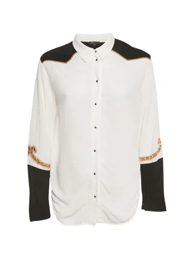 Pre-owned Maje Piping Shirt In White