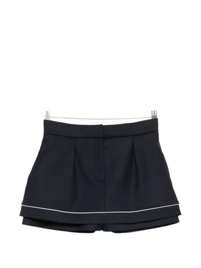 Maje Piping-detail Shorts In Blue