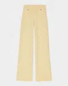 Maje Metallic Tweed Straight Leg Trousers In Yellow