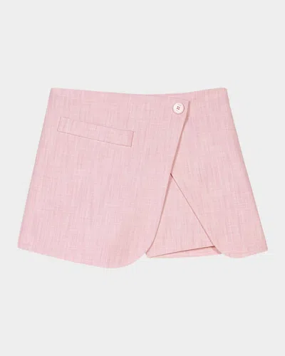 Maje Layered-effect Suit Shorts In Rose