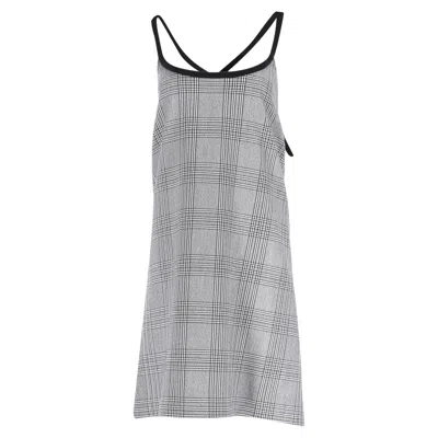 Maje Plaid Cross-strap Mini Dress In Grey Polyester