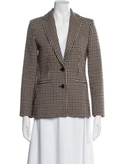 Pre-owned Maje Plaid Print Blazer In Black