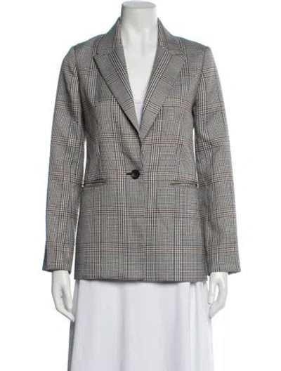 Pre-owned Maje Plaid Print Blazer In Black