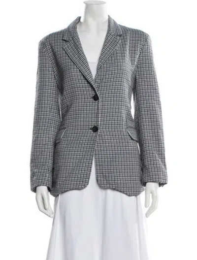 Pre-owned Maje Plaid Print Blazer In Blue
