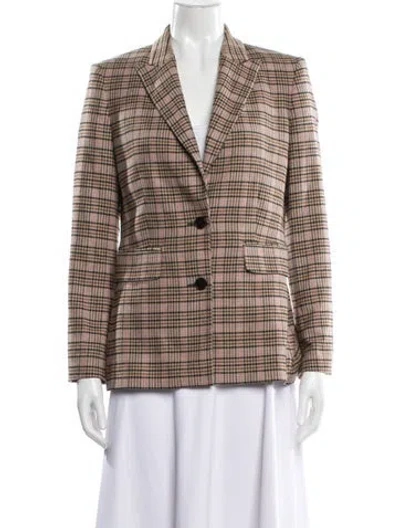 Pre-owned Maje Plaid Print Blazer In Brown