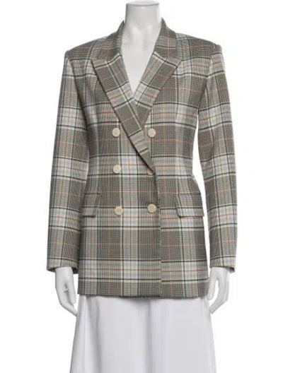 Pre-owned Maje Plaid Print Blazer In Brown