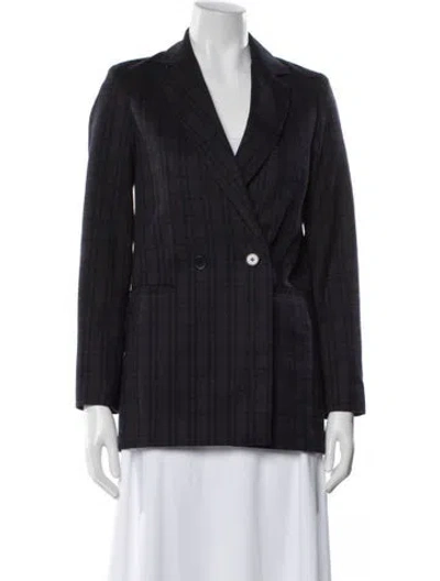 Pre-owned Maje Plaid Print Blazer In Gray