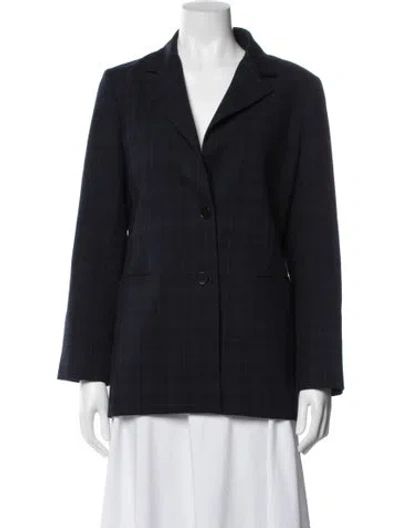 Pre-owned Maje Plaid Print Blazer In Gray