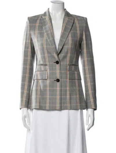 Pre-owned Maje Plaid Print Blazer In Gray