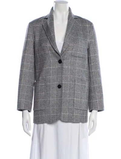 Pre-owned Maje Plaid Print Blazer In Multi