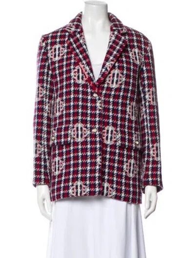 Pre-owned Maje Plaid Print Blazer In Multi