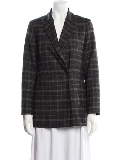 Pre-owned Maje Plaid Print Blazer In Multi