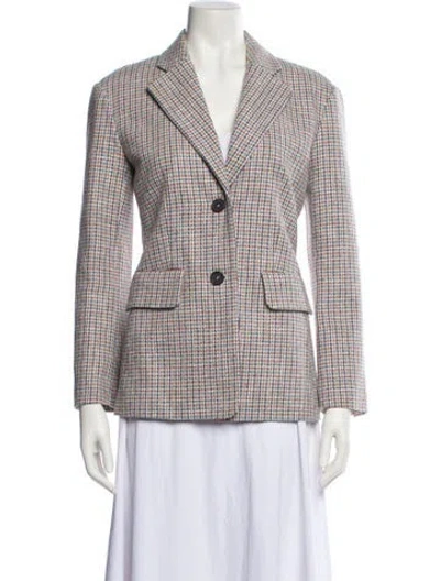 Pre-owned Maje Plaid Print Blazer In Multi