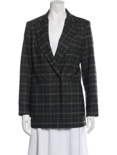 Pre-owned Maje Plaid Print Blazer In Multi