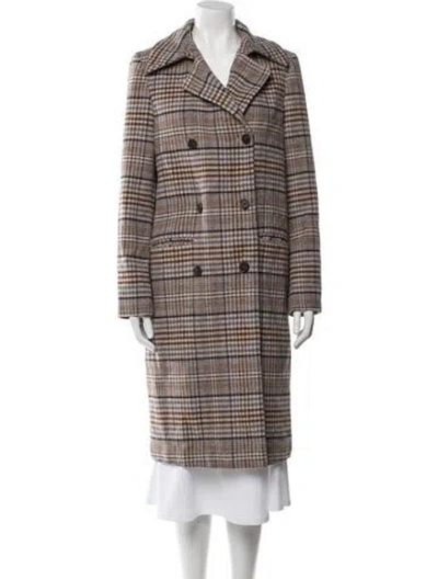 Pre-owned Maje Plaid Print Blazer In Multicolor