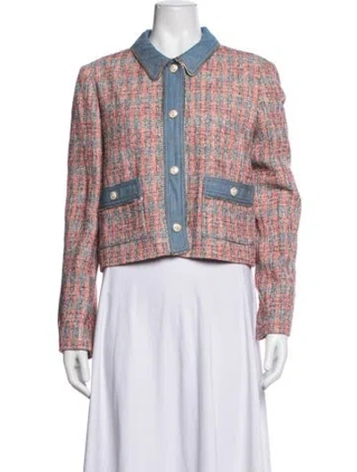 Pre-owned Maje Plaid Print Blazer In Multicolor