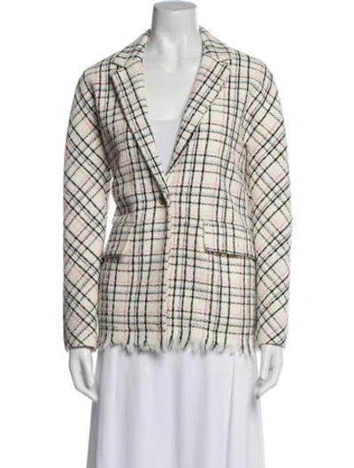 Pre-owned Maje Plaid Print Blazer In Neutral