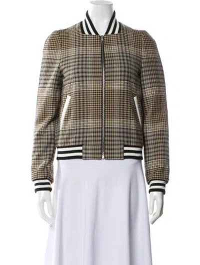 Pre-owned Maje Plaid Print Blazer In Neutral