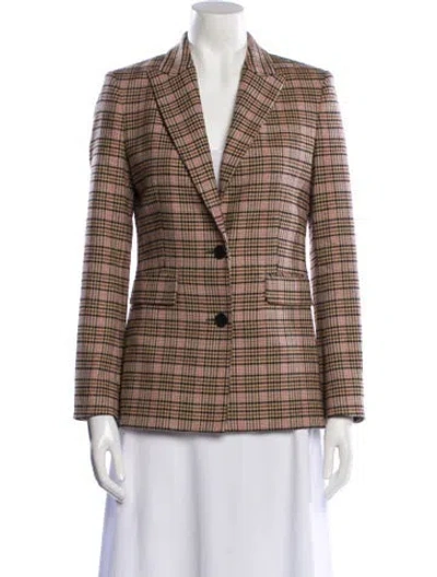 Pre-owned Maje Plaid Print Blazer In Neutral