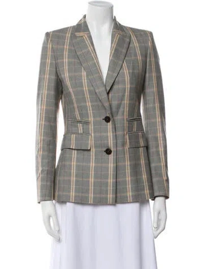 Pre-owned Maje Plaid Print Blazer In Neutral