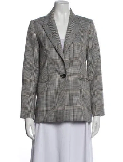 Pre-owned Maje Plaid Print Blazer In Neutral