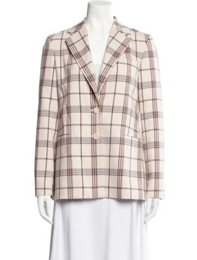 Pre-owned Maje Plaid Print Blazer In Neutrals