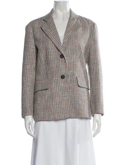 Pre-owned Maje Plaid Print Blazer In Orange