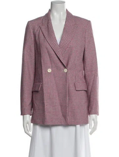Pre-owned Maje Plaid Print Blazer In Pink