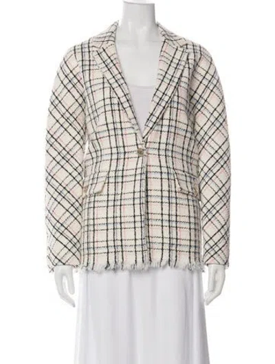 Pre-owned Maje Plaid Print Blazer W/ Tags In Green