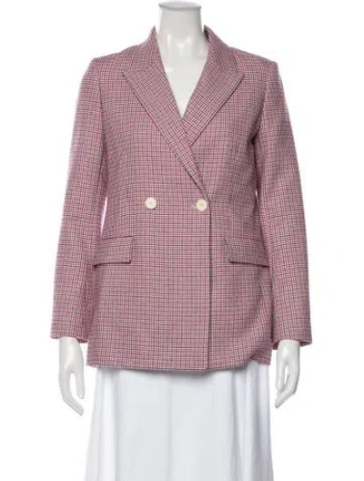 Pre-owned Maje Plaid Print Blazer In White