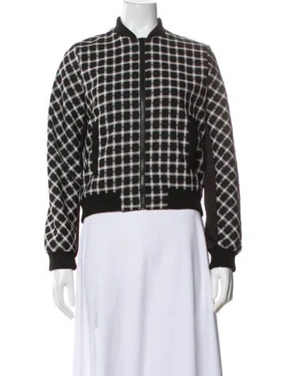 Pre-owned Maje Plaid Print Bomber Jacket In Multi