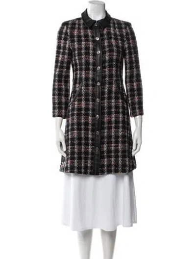 Pre-owned Maje Plaid Print Coat In Neutrals