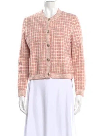 Pre-owned Maje Plaid Print Crew Neck Sweater