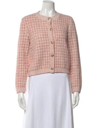 Pre-owned Maje Plaid Print Crew Neck Sweater